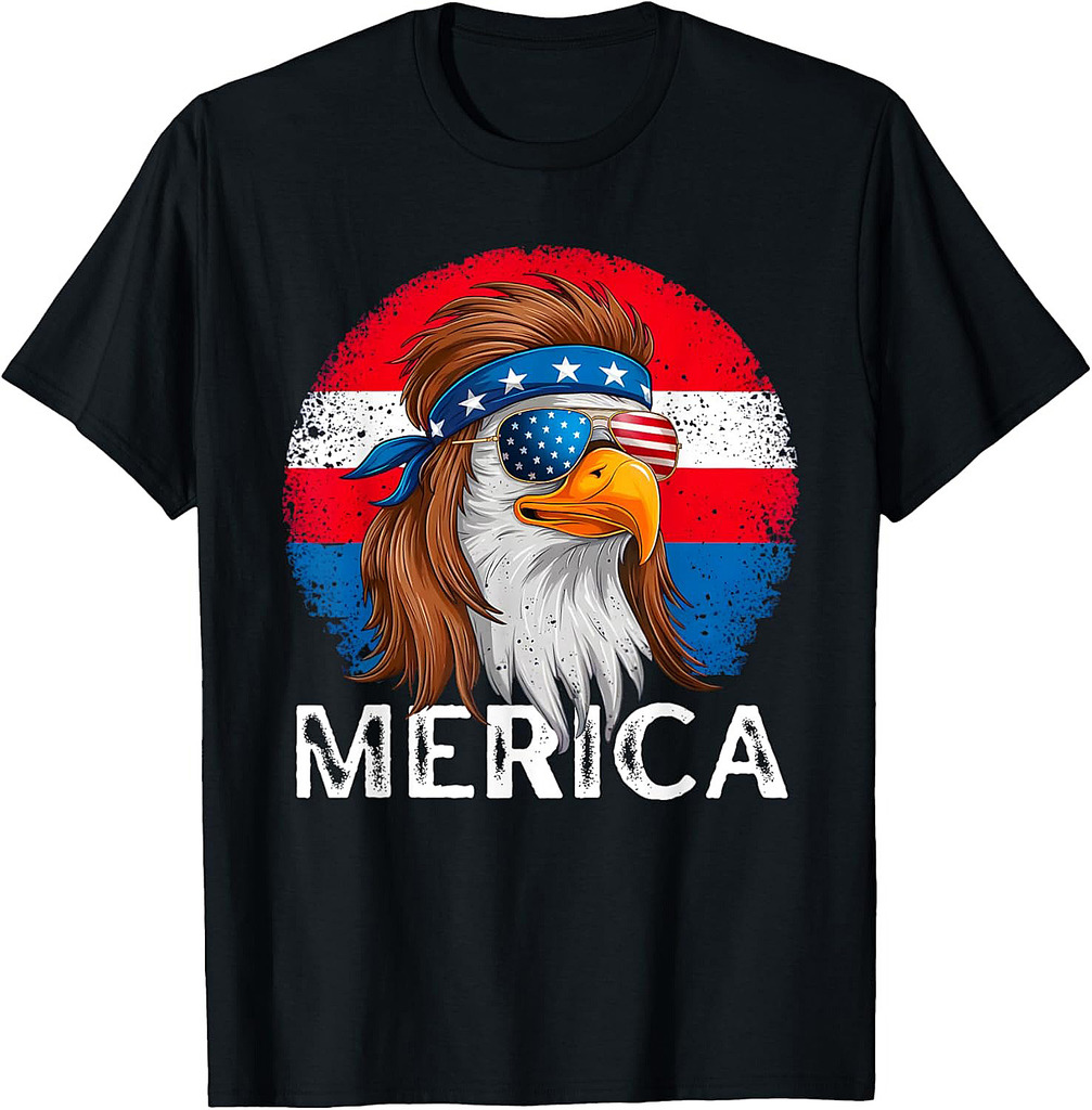 4th of July America USA Flag Bald Eagle Patriotic Veteran T-Shirt