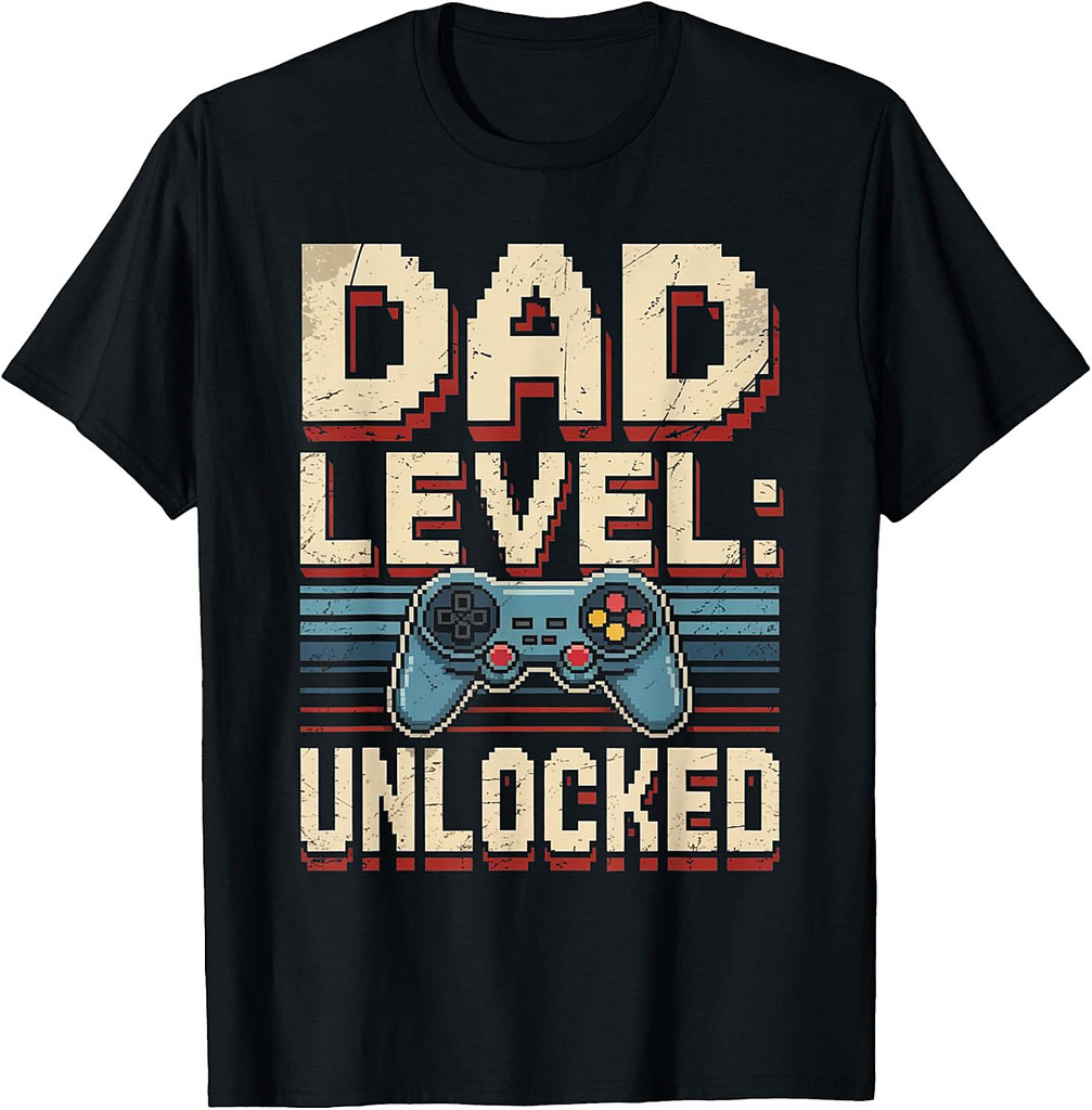 Dad Level Unlocked Gamer Father’s Day Vintage Gifts  T-Shirt