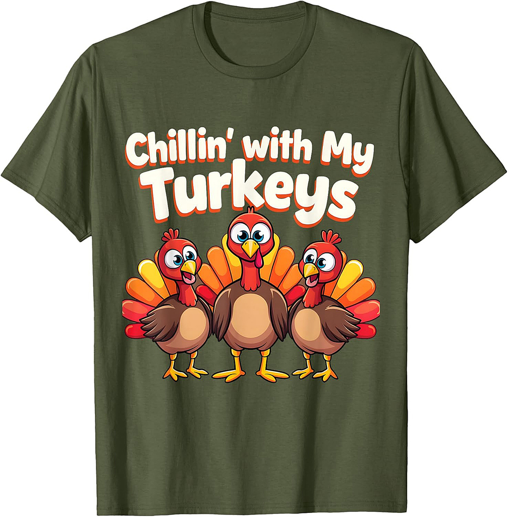 Thanksgiving Family Chillin With My Turkeys T-Shirt
