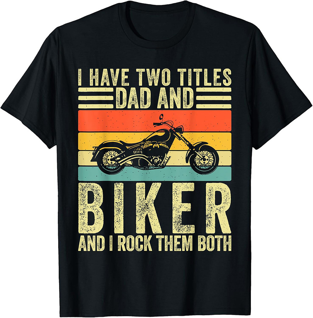 Biker Dad Motorcycle Design Father Day For Rider Dad T-Shirt