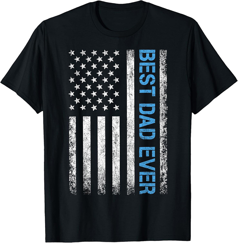 Best Dad Ever US American Flag Gift For Father's Day T-Shirt