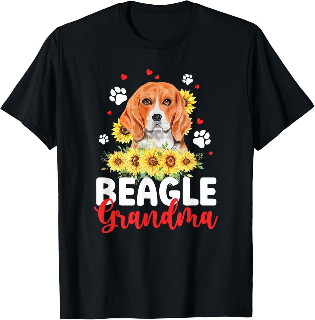 Beagle Grandma Of A Beagle Grandmother Sunflower T-Shirt