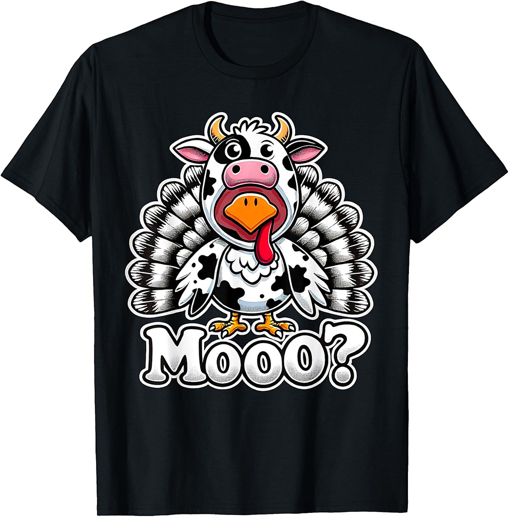 Turkey Moo Funny Thanksgiving Cow T-Shirt