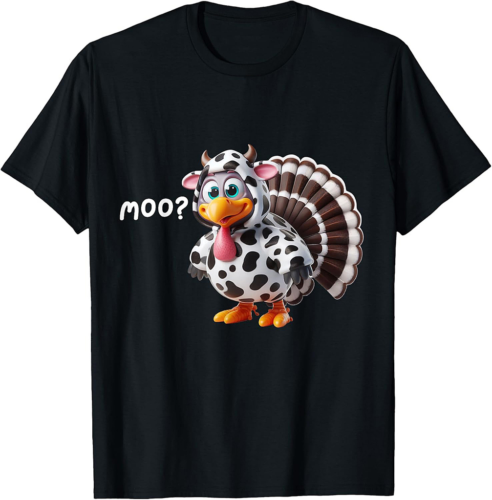 Turkey Moo Funny Thanksgiving 001 T-Shirt