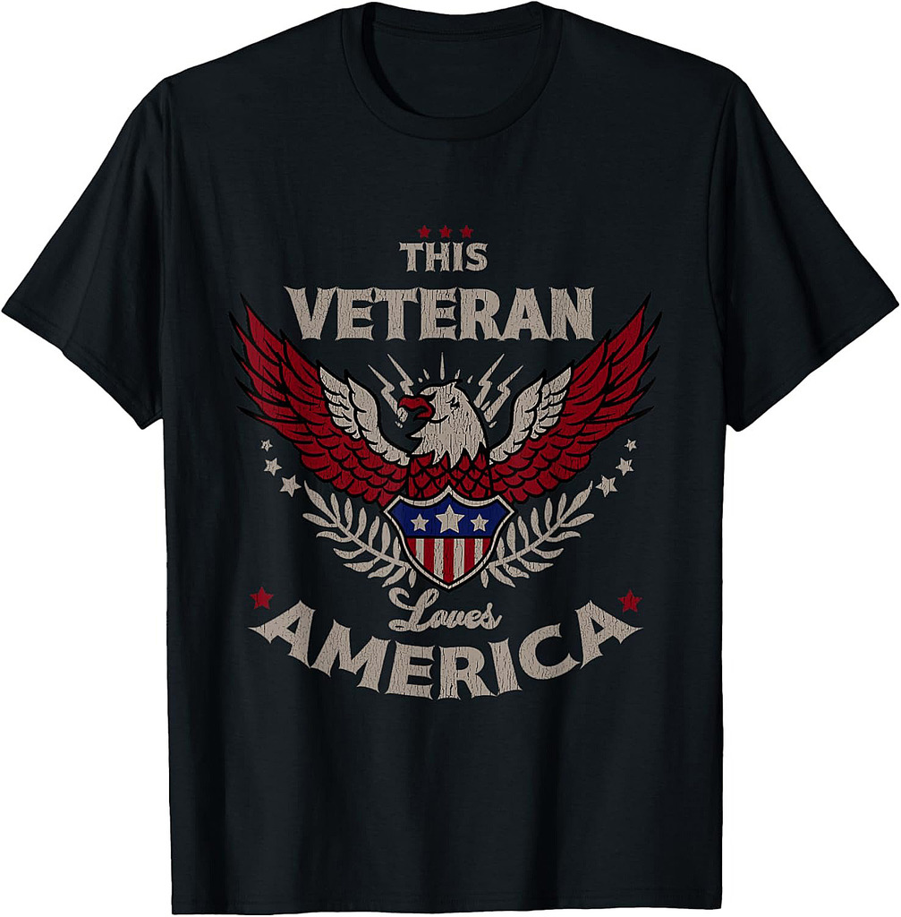 This Veteran Loves America Patriotic Bald Eagle USA Flag T-Shirt