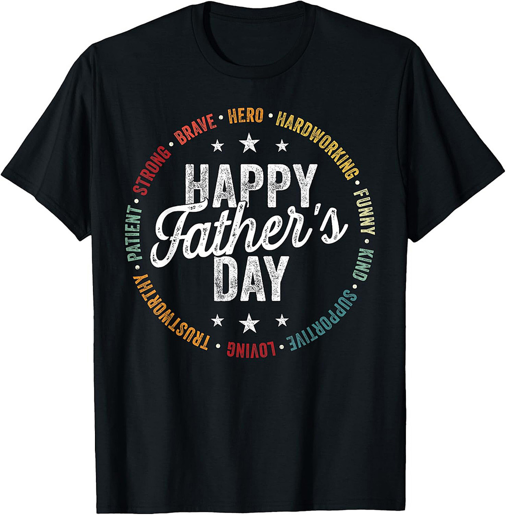 Happy Father's Day Shirts for Dad Grandpa Strong Brave Hero T-Shirt