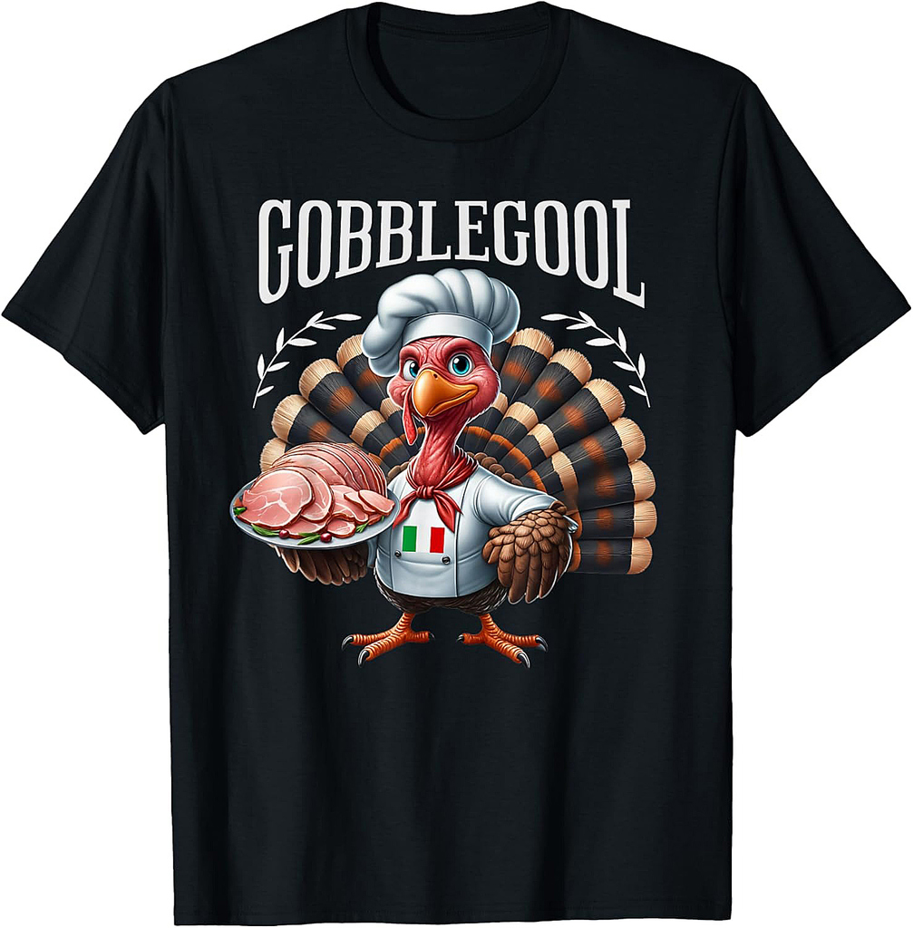 Unisex Adults Thanksgiving Retro Cartoon Turkey T-Shirt