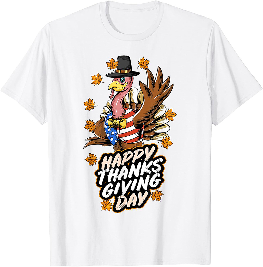 Thanksgiving Turkey United States Flag T-Shirt