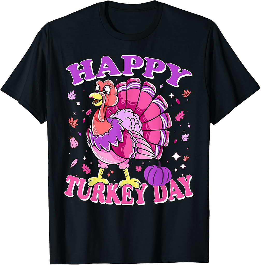 Thanksgiving Female Turkey Happy Turkey Day T-Shirt