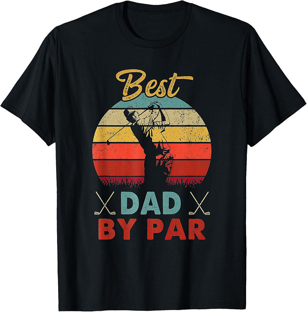 Mens Best Dad By Par Golf Funny Father's Day Dad Vintage T-Shirt