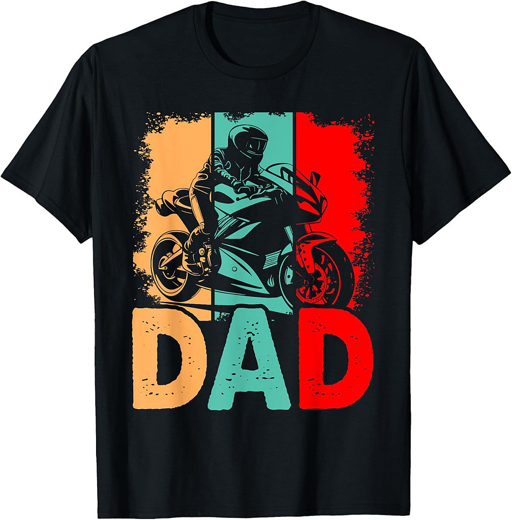 Vintage Sport Bike Dad Fathers Day Biker Motorcycle T-Shirt