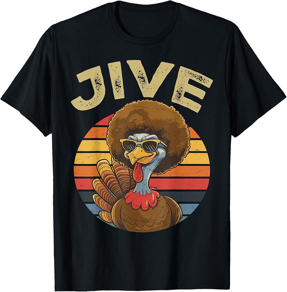 Jive Thanksgiving Turkey Day Funny Face Vintage Retro Style T-Shirt