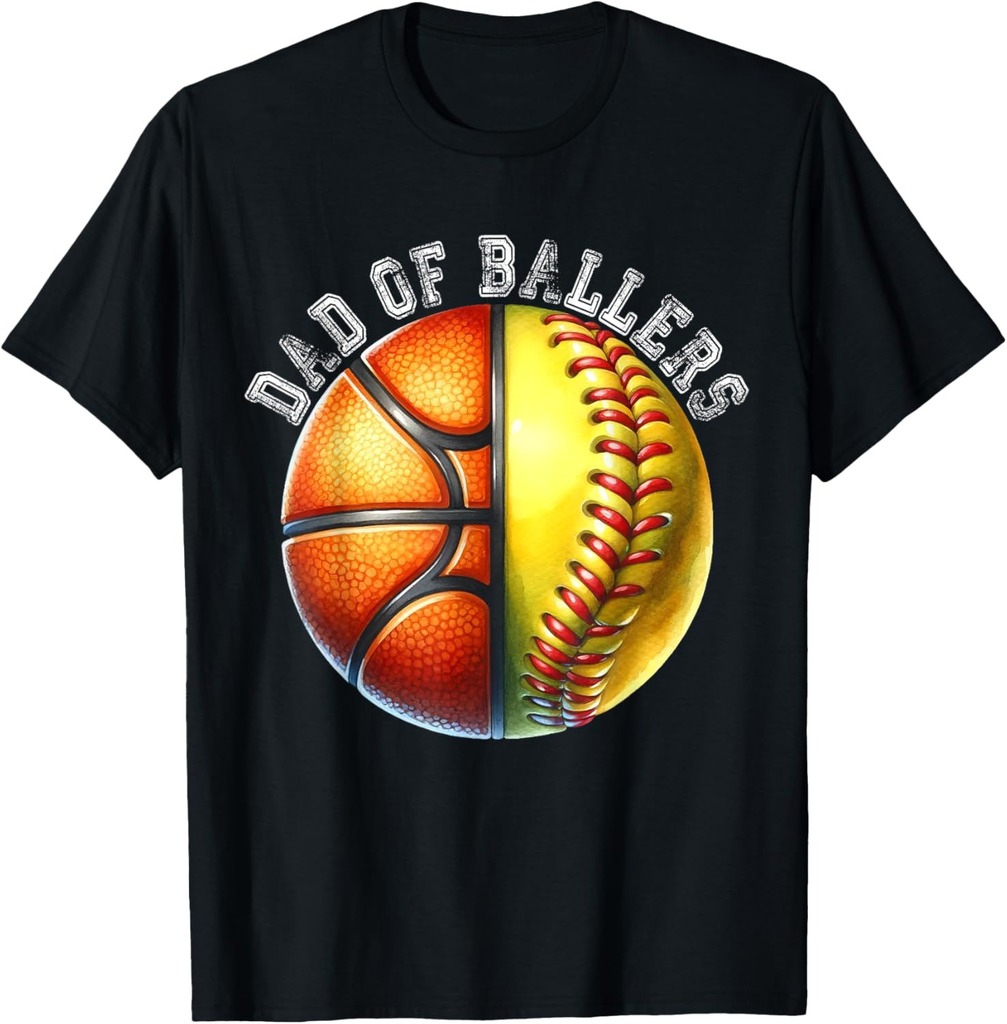 Dad of Ballers Basketball Softball Player Coach Father's Day T-Shirt