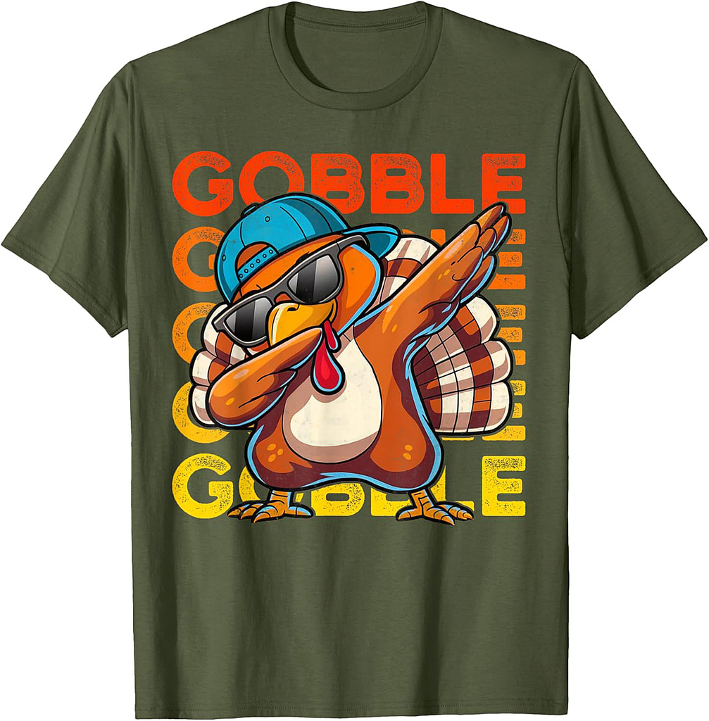 Toddler Boys Thanksgiving Tee for Funny Dabbing Turkey T-Shirt