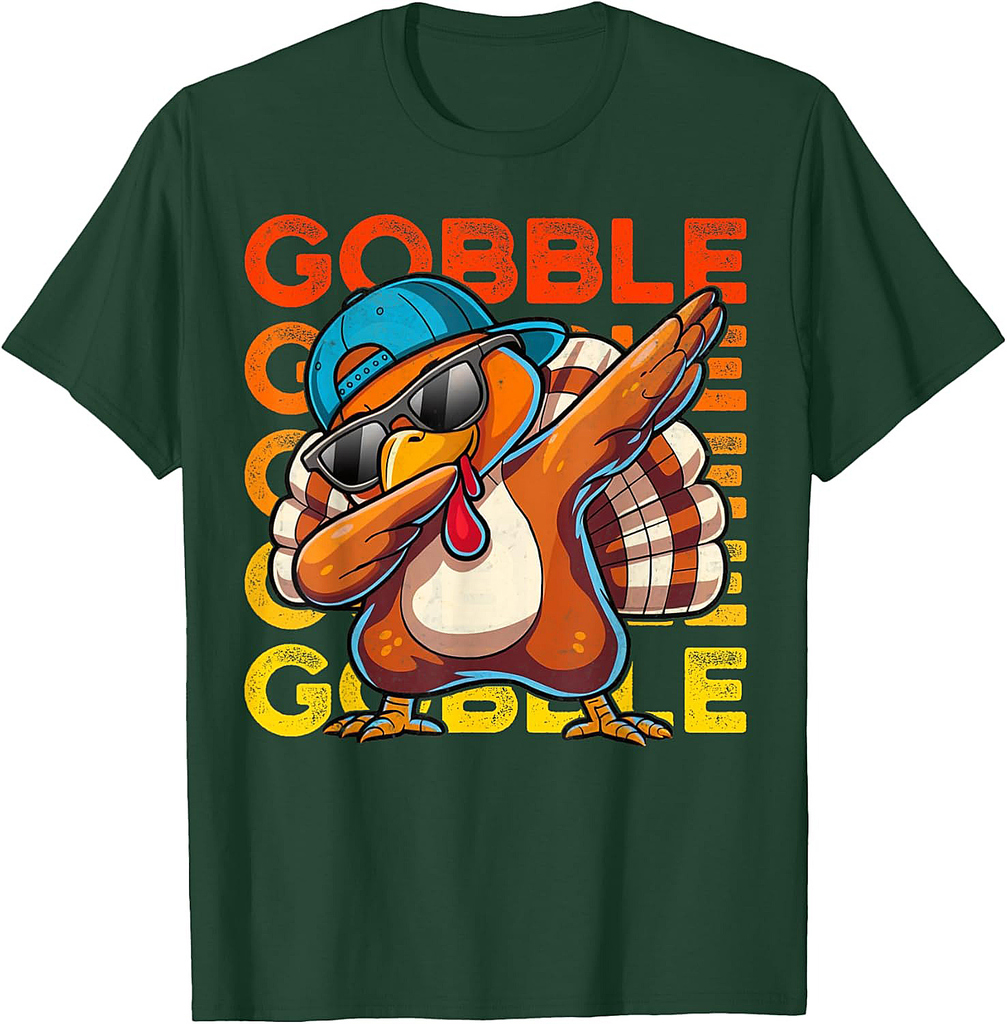 Toddler Boys Thanksgiving Tee for Funny Dabbing Turkey T-Shirt