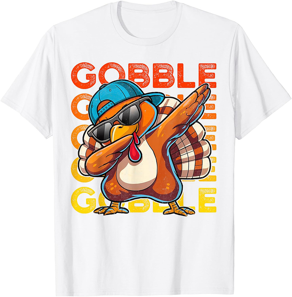 Toddler Boys Thanksgiving Tee for Funny Dabbing Turkey T-Shirt