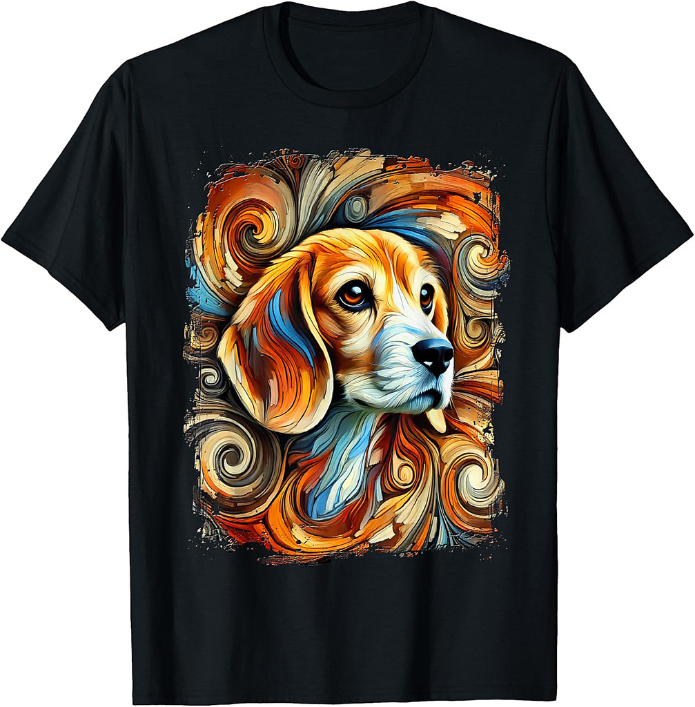 Cute Beagle Colourful Artwork T-Shirt