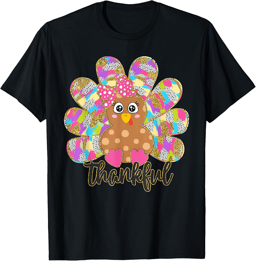 Funny Turkey Thankful Blessed Thanksgiving Autumn Fall Y'all T-Shirt