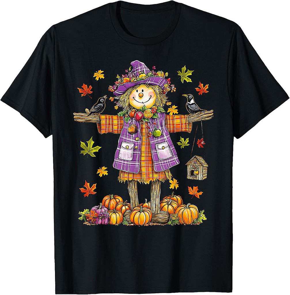 Scarecrow Autumn Fall Season Pumpkin Thanksgiving Halloween T-Shirt