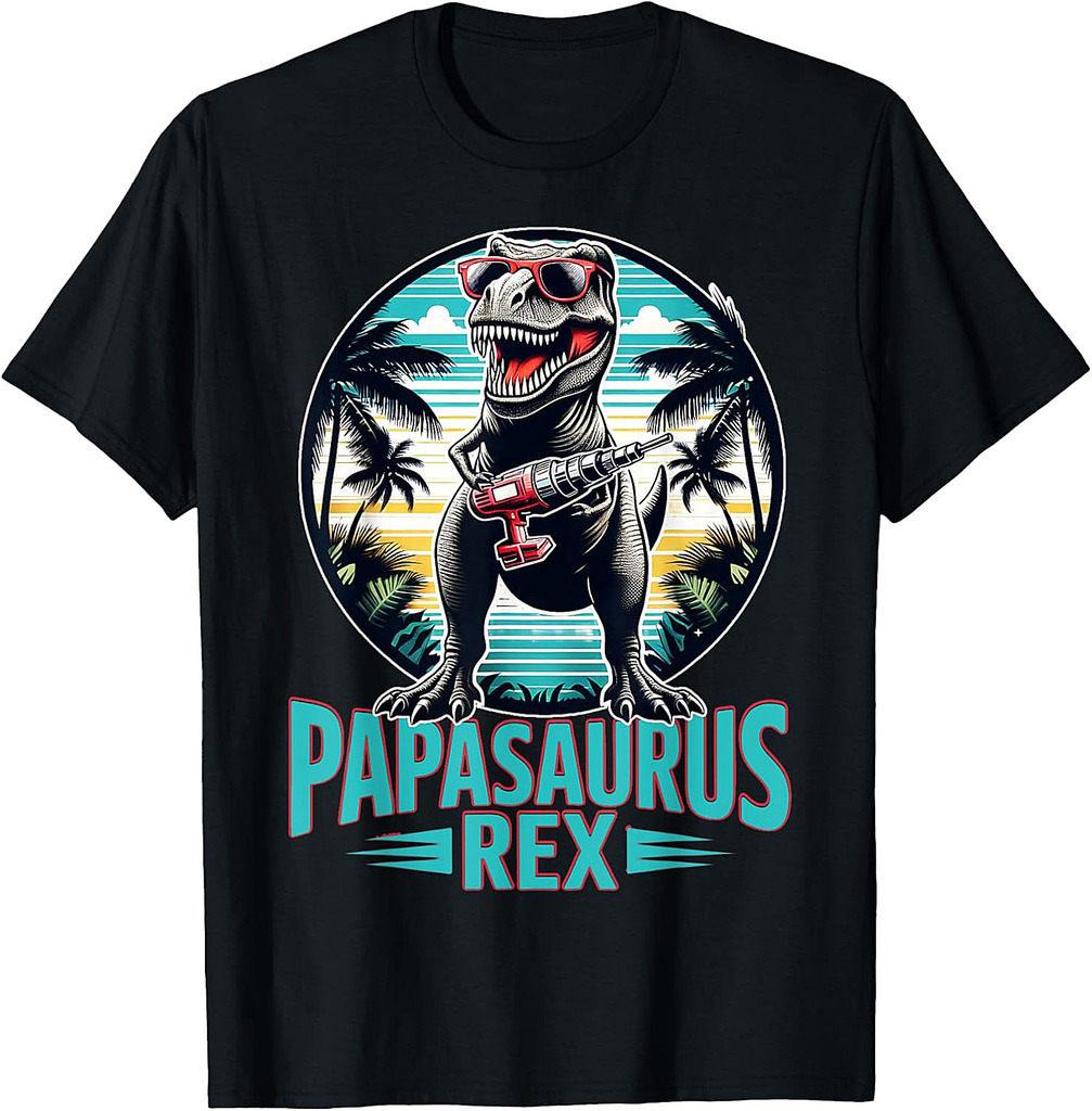 Father's Day Mechanic Dad Grandpa Dino T Rex Papasaurus Rex T-Shirt