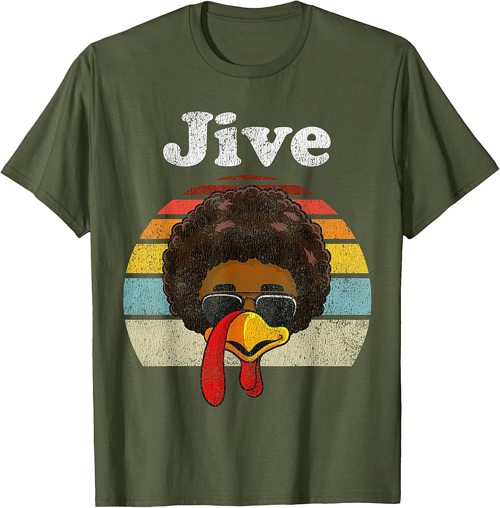 Jive Thanksgiving Turkey Day Funny Face Vintage Retro Style 01 T-Shirt