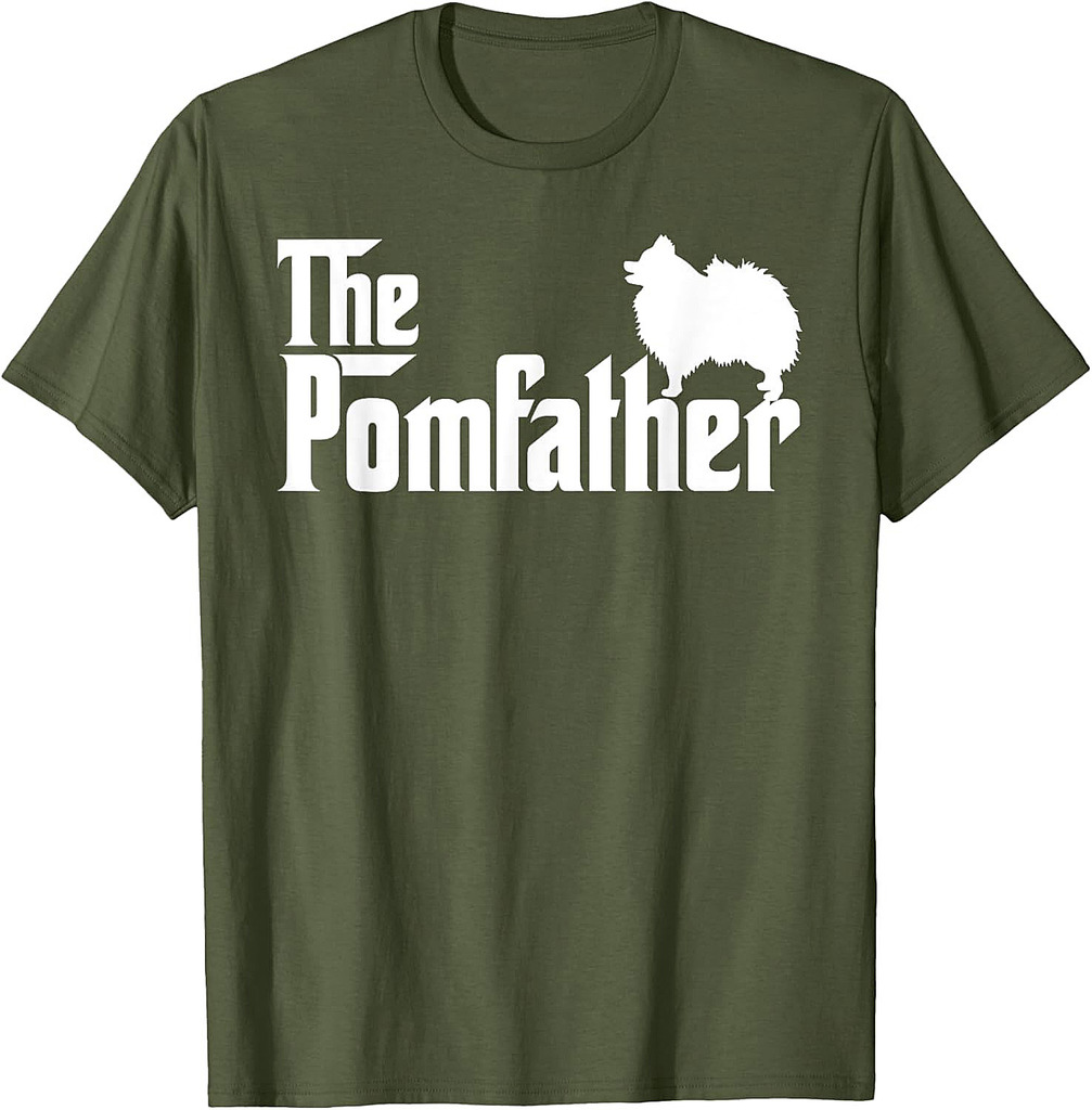 Mens Funny Pomeranian Father Dad The Pom Father Dog Lover T-Shirt