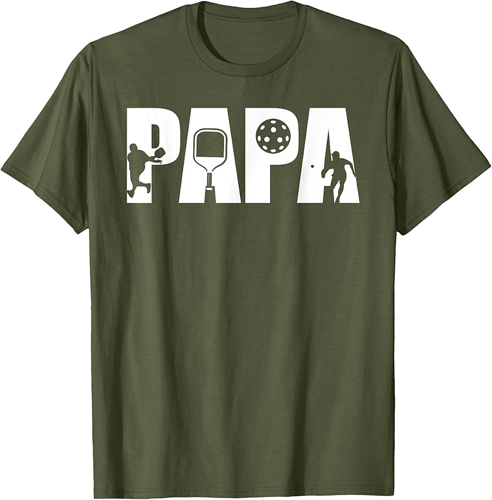 Funny Pickleball Dad Pickleball Papa Fathers Day T-Shirt