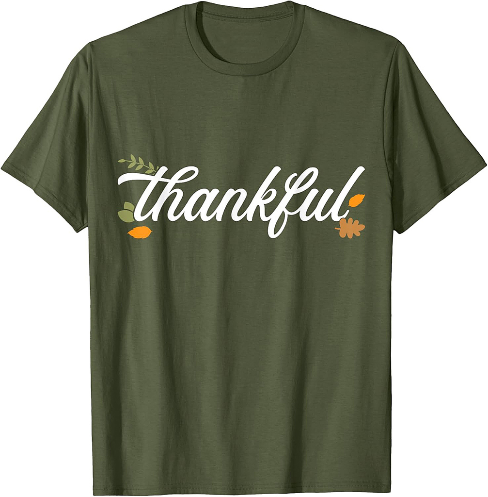 Thankful autumn fall leaves blessed grateful thanksgiving T-Shirt