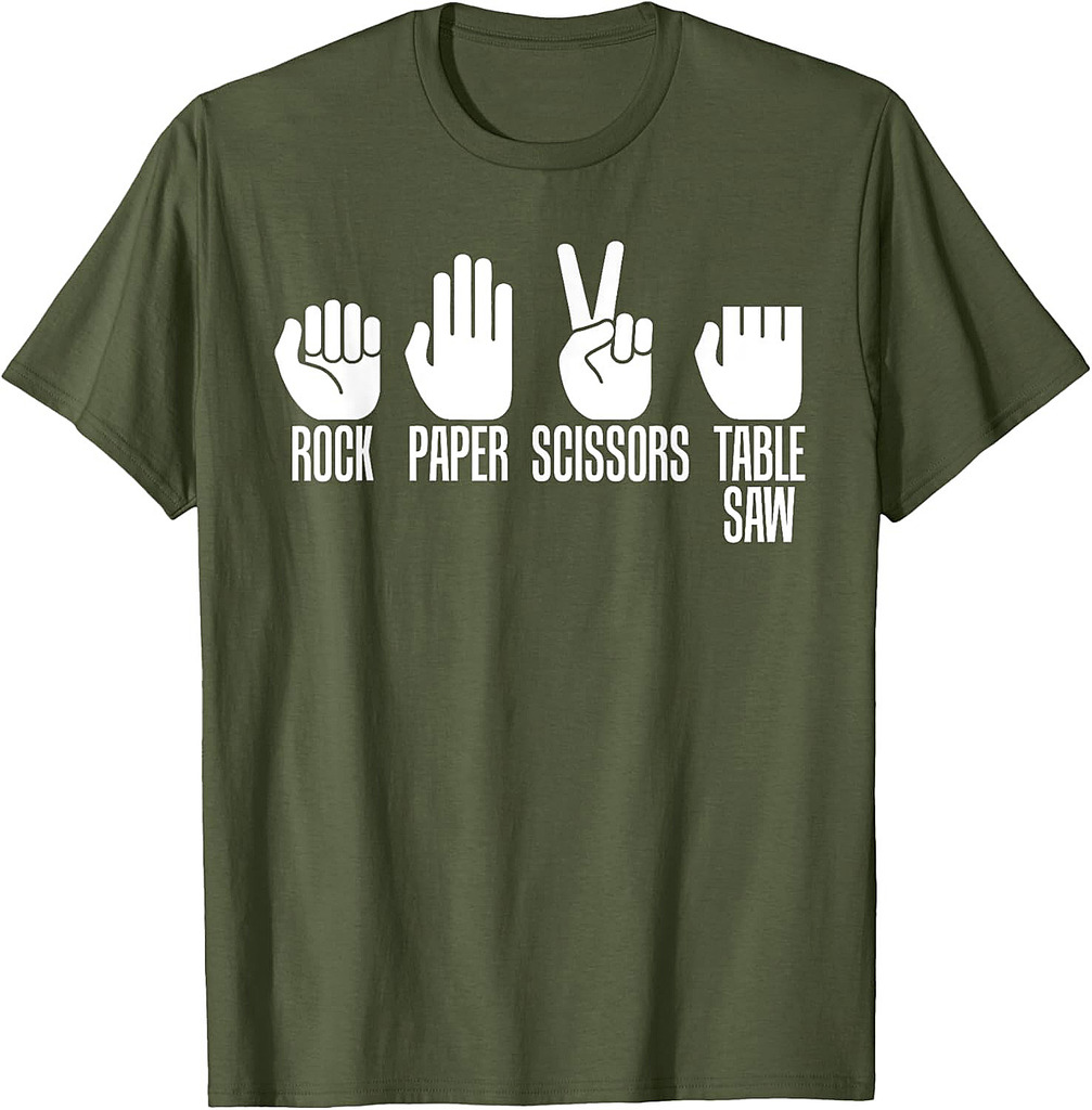 Carpenters Rock Paper Scissor Table Saw Fathers Day T-Shirt