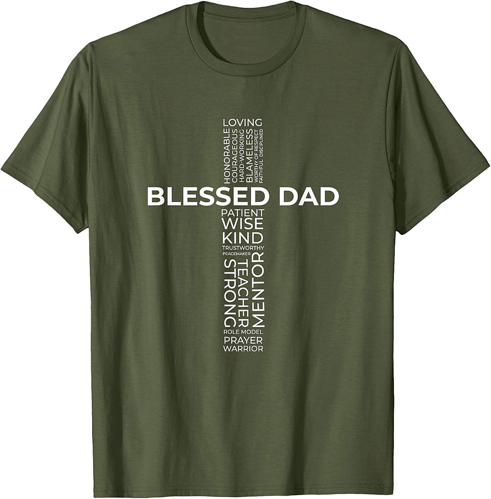 Christian Blessed Dad Cross Father's Day Shirt T-Shirt