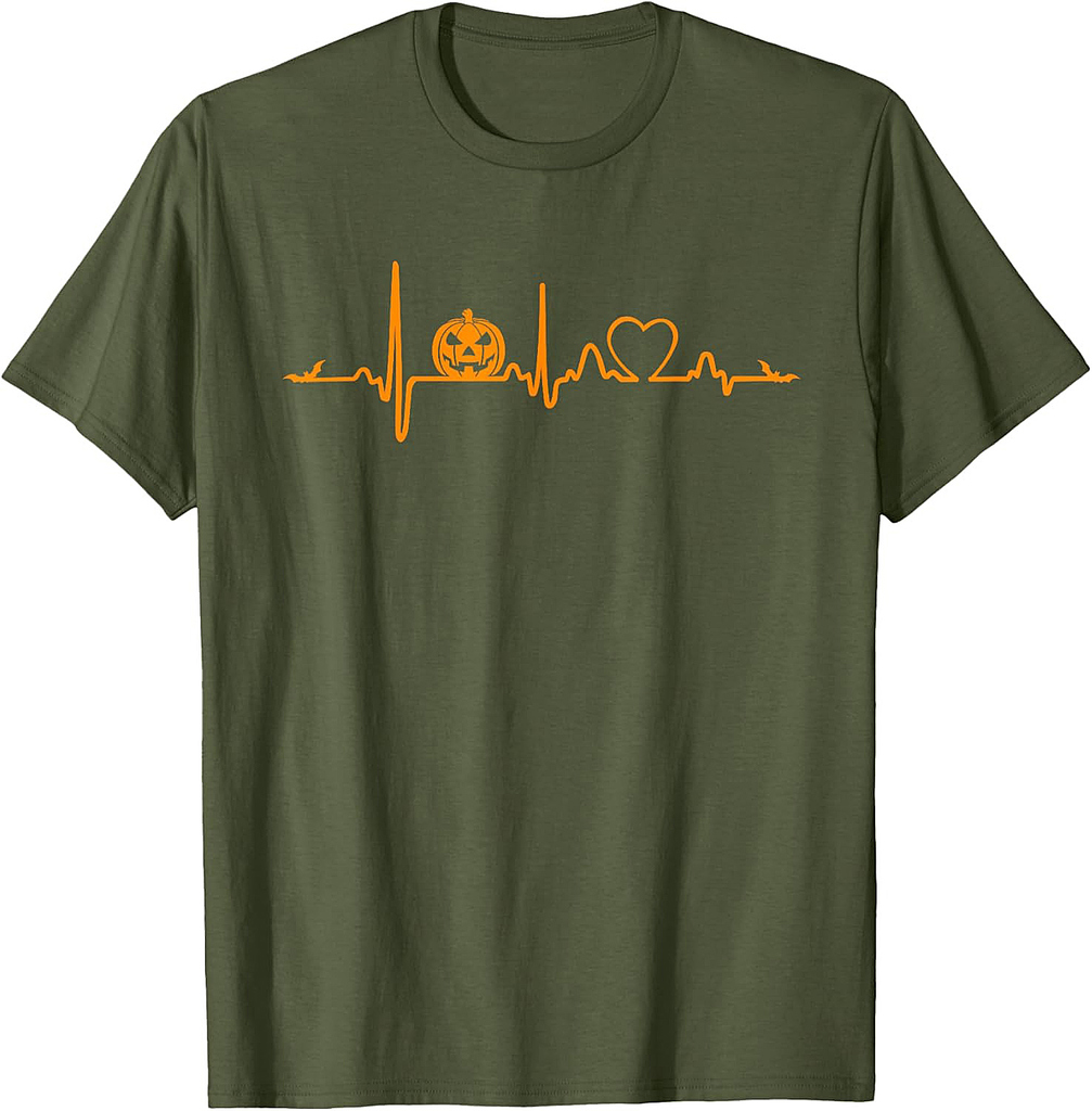 Pumpkin Heartbeat Halloween T-Shirt