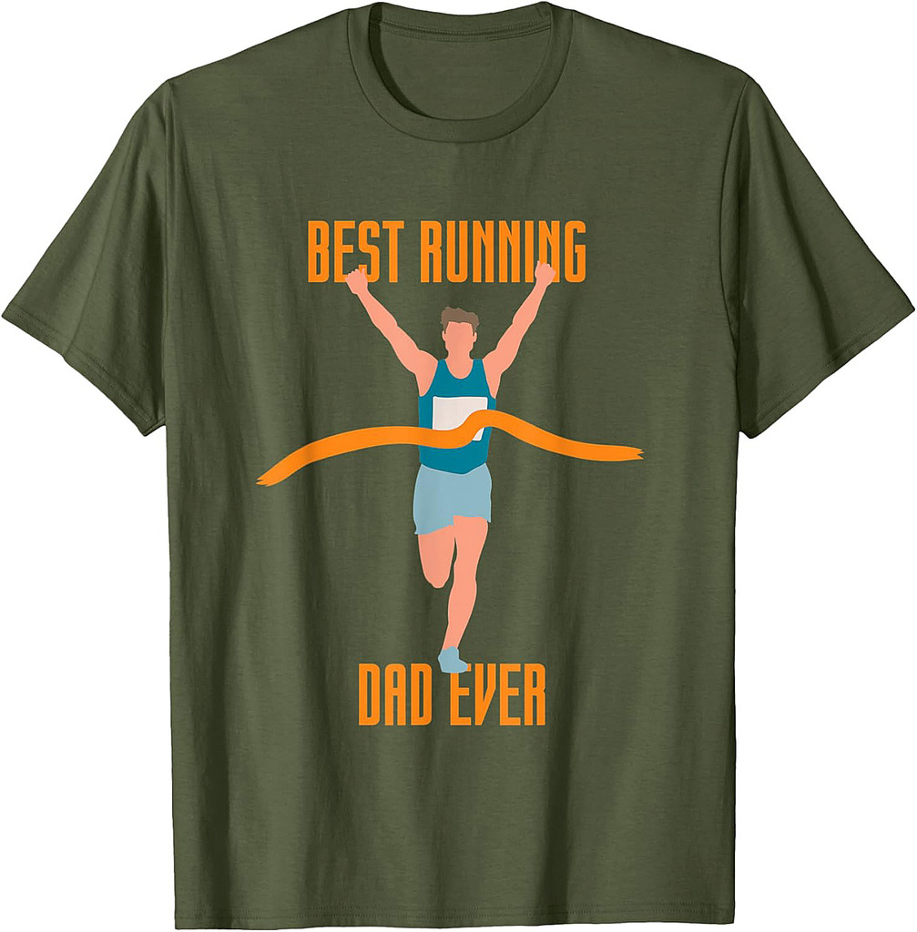 Best Running Dad Ever Father Daddy Jogging Papa Father's Day T-Shirt