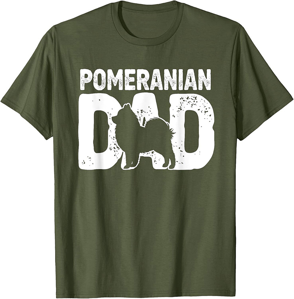 Pomeranian Dad Dog Lover Funny Pom Dog Owner Father Daddy T-Shirt