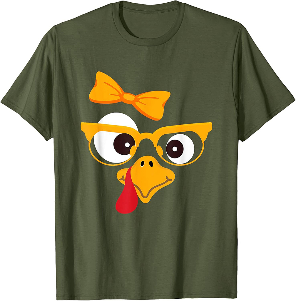 Thanksgiving Turkey Face Matching Family Costume Cute T-Shirt