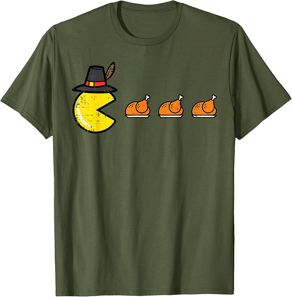 Thanksgiving Video Game Eating Turkey Gamer Men Women T-Shirt