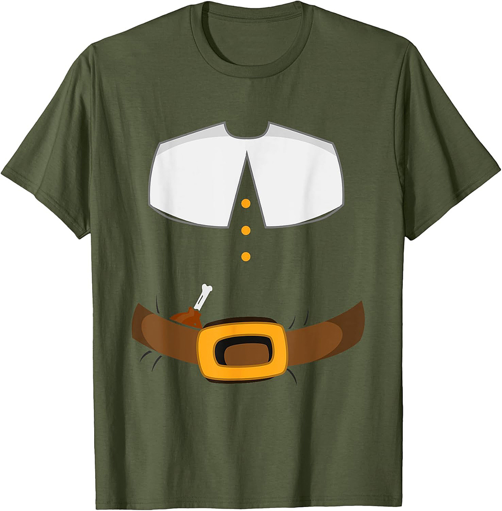 Pilgrim Costume Colonist Funny Thanksgiving Turkey Day T-Shirt