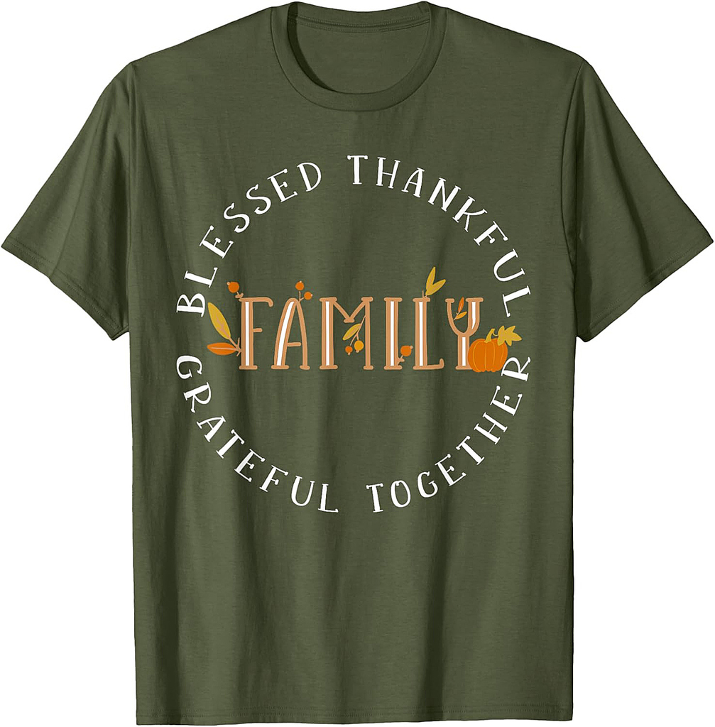 Blessed Thankful Family Thanksgiving Thankful  T-Shirt