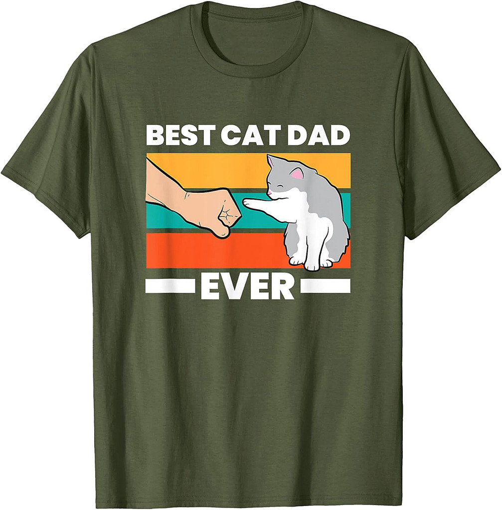 Best Cat Dad Ever Funny Cat Father Gift T-Shirt