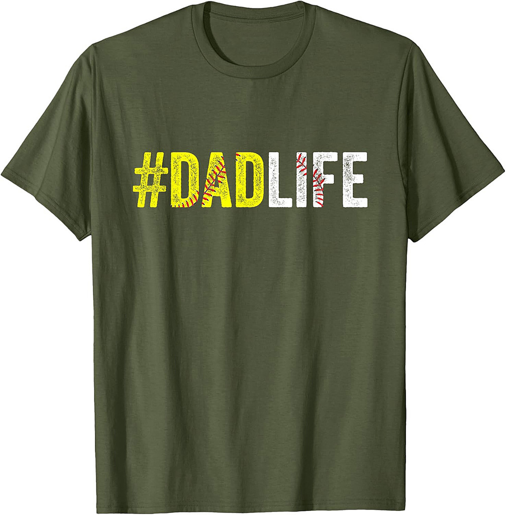 Dad Life Softball Daddy Baseball Sports Lover Father's Day T-Shirt