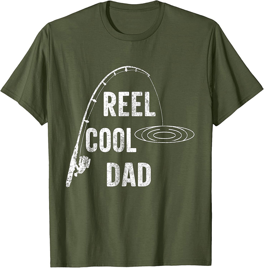 Reel Cool Dad Fishing Lover Daddy Funny Father's Day T-Shirt