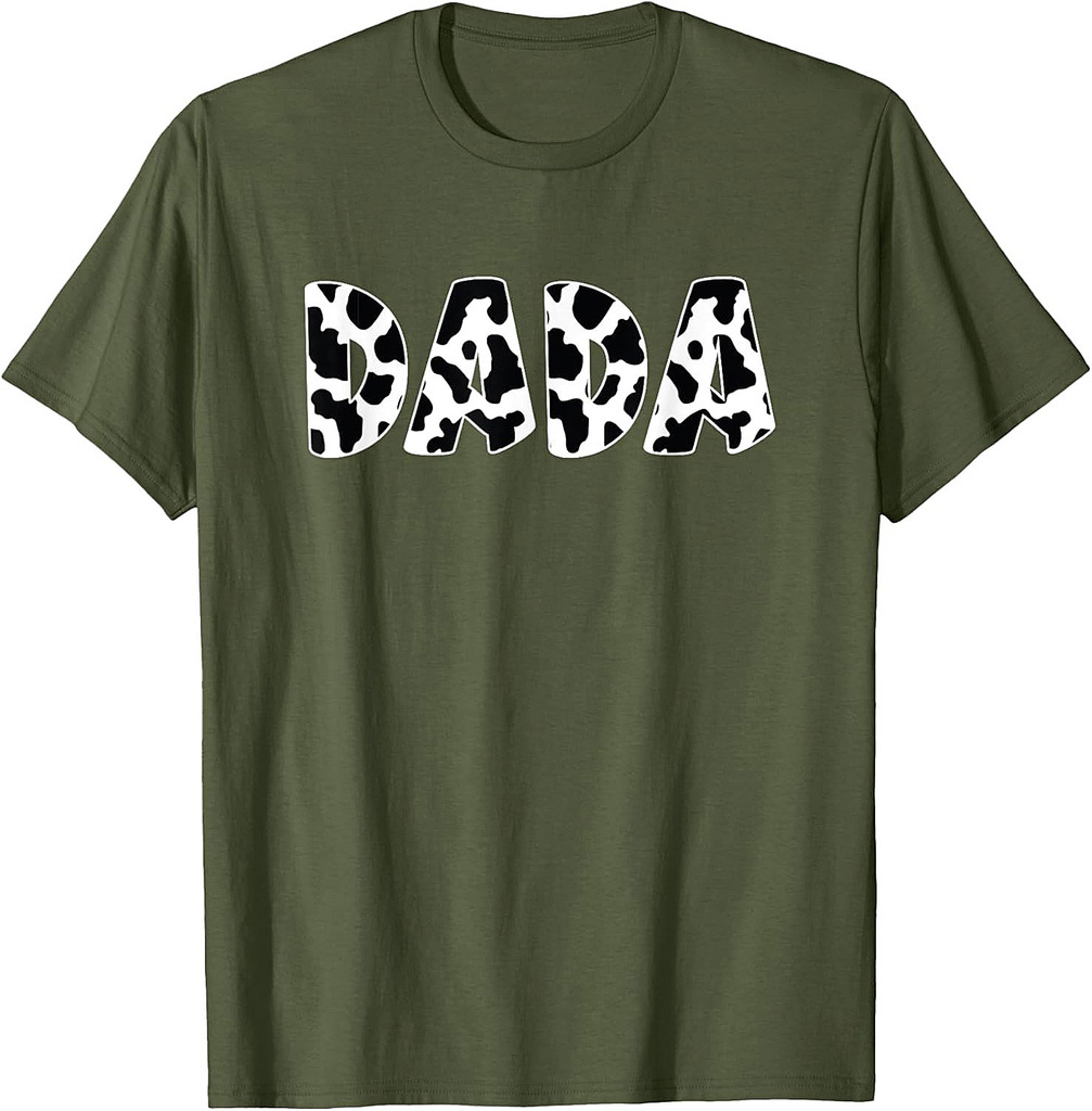 Dada Cow Print Cow Pattern Father's Day T-Shirt