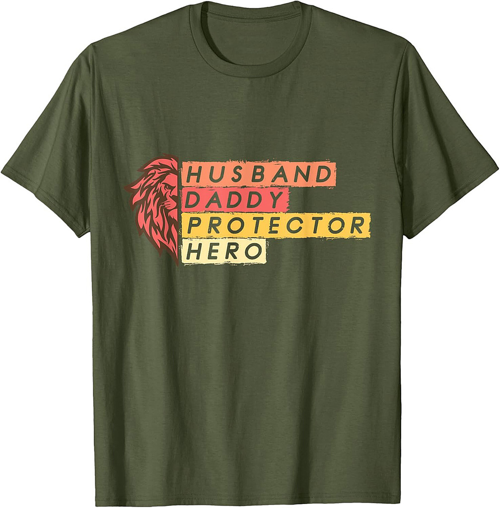 Husband Daddy Protector Hero Fathers Day T-Shirt