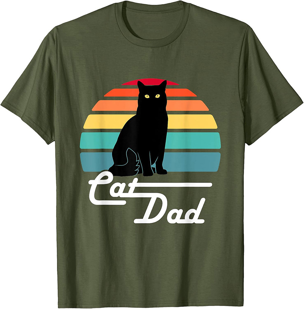 Cat Dad  Vintage Style Cat Lover Gift Father's Day  T-Shirt