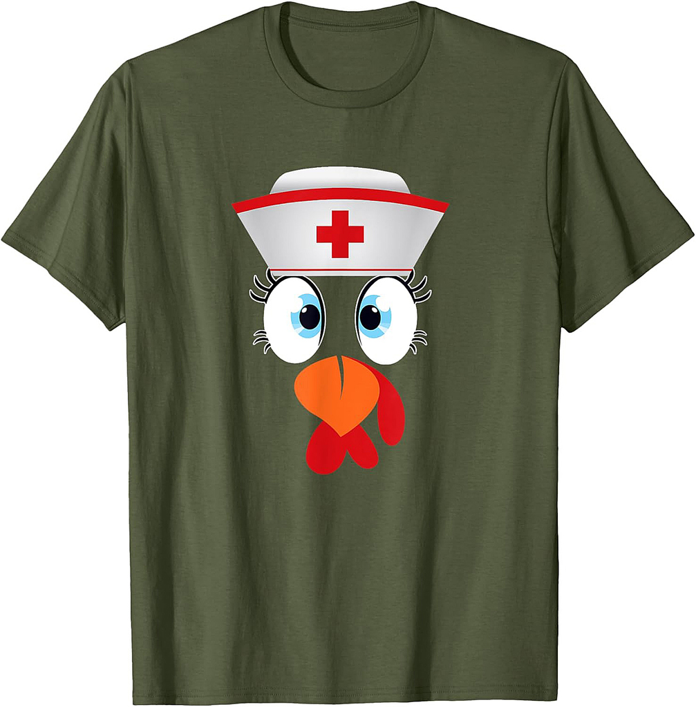 Turkey Day Nursing Thanksgiving Turkey Face Nurse T-Shirt