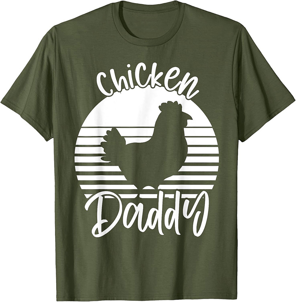 Chicken Daddy Vintage Rooster For Dad Farmer Fathers Day T-Shirt