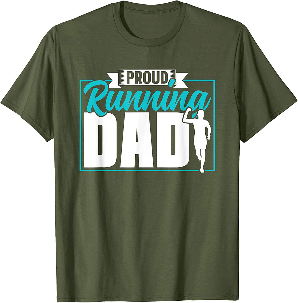 Proud Running Dad Daddy Father Jogging Running Papa Father's T-Shirt
