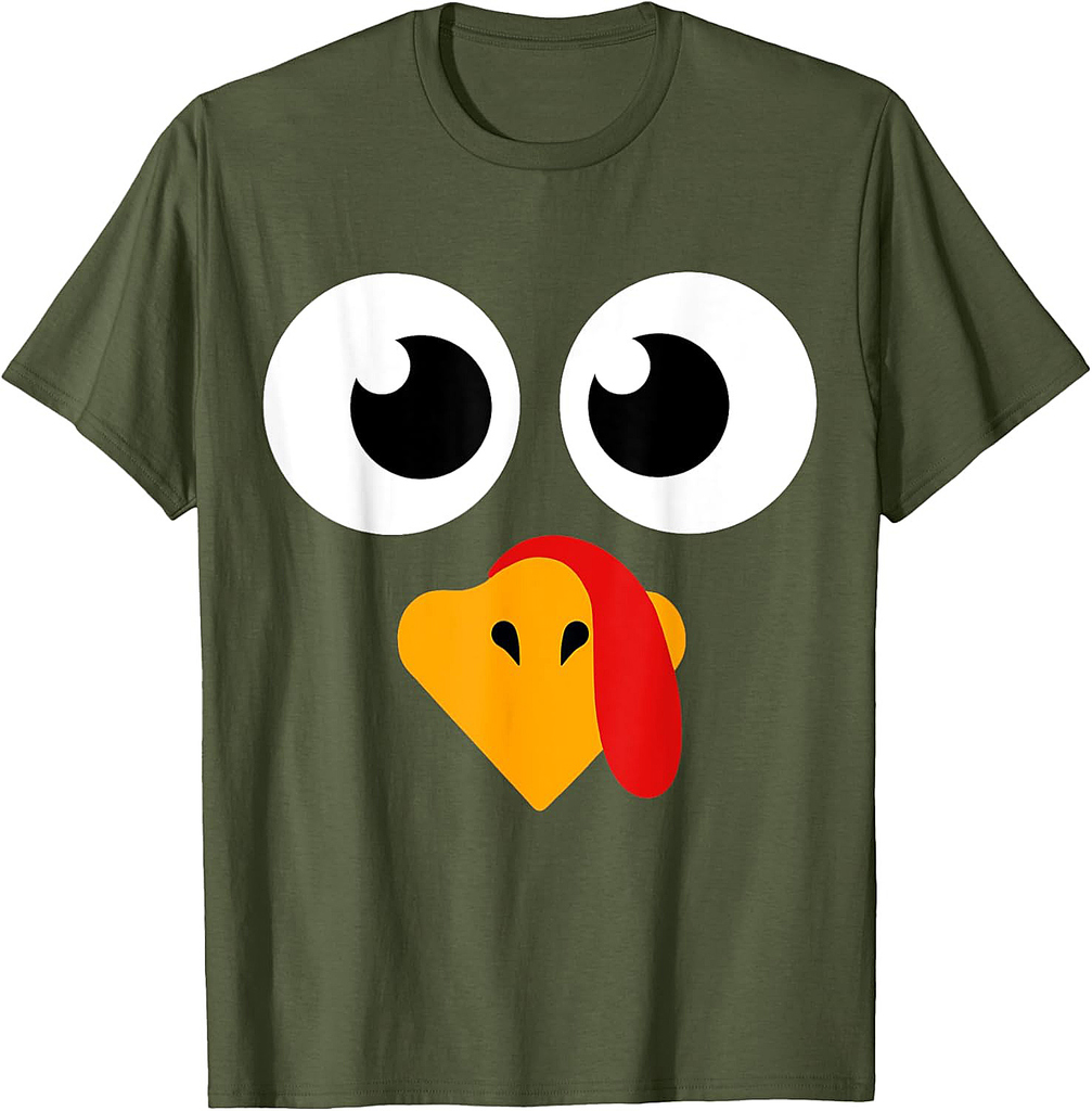 Thanksgiving Shirts Turkey Face Women Men Boys Girls T-Shirt