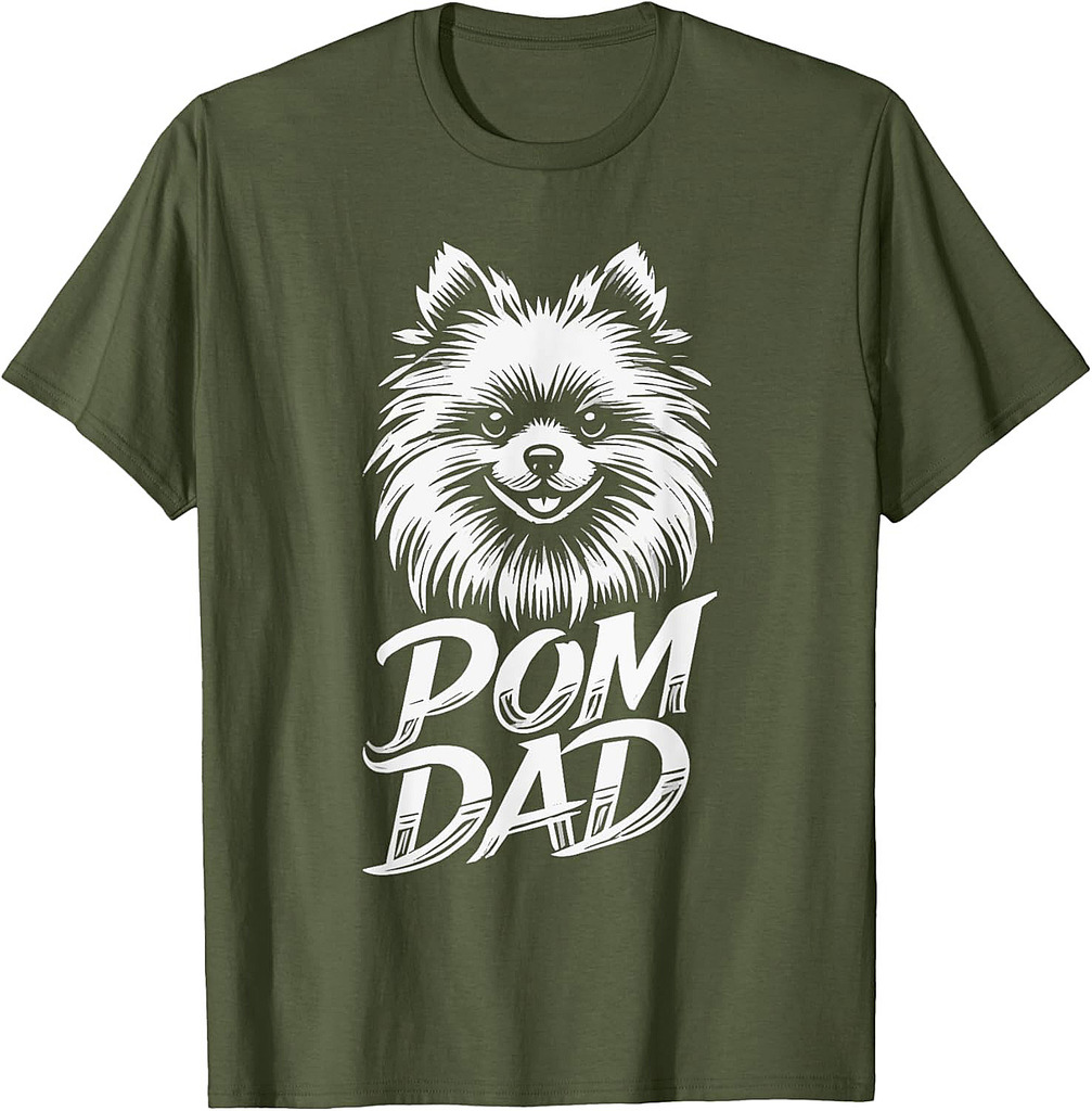 Pom Dad Pomeranian Pet Puppy Dad Love T-Shirt