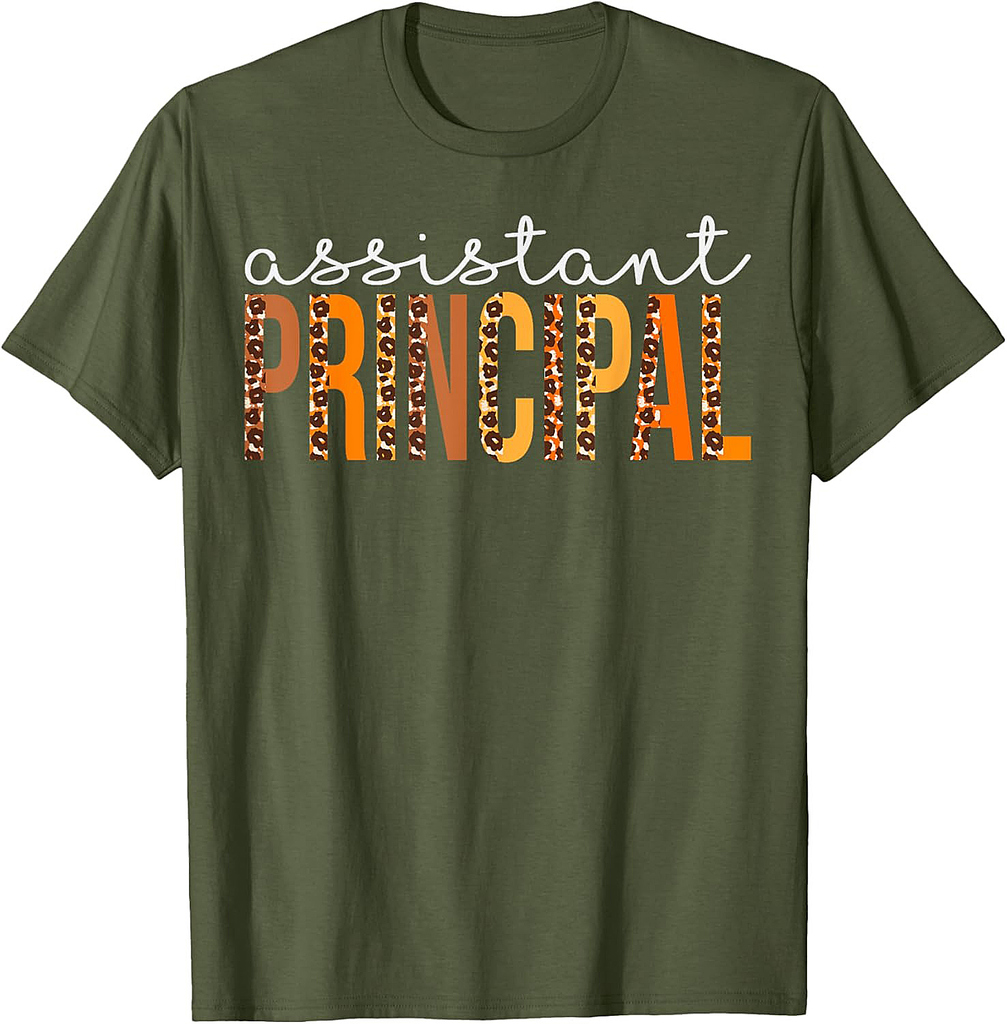 Assistant Principal leopard Fall Autumn Lovers Thanksgiving T-Shirt