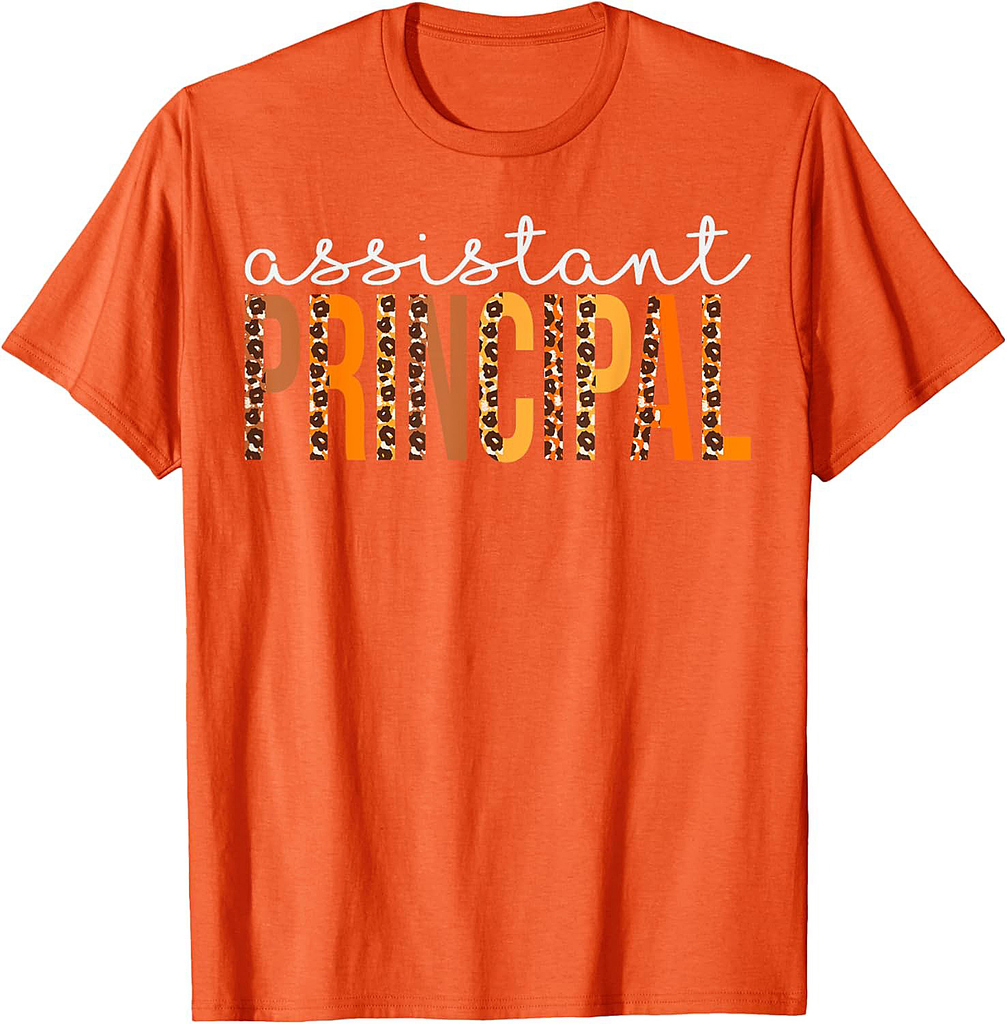 Assistant Principal leopard Fall Autumn Lovers Thanksgiving T-Shirt